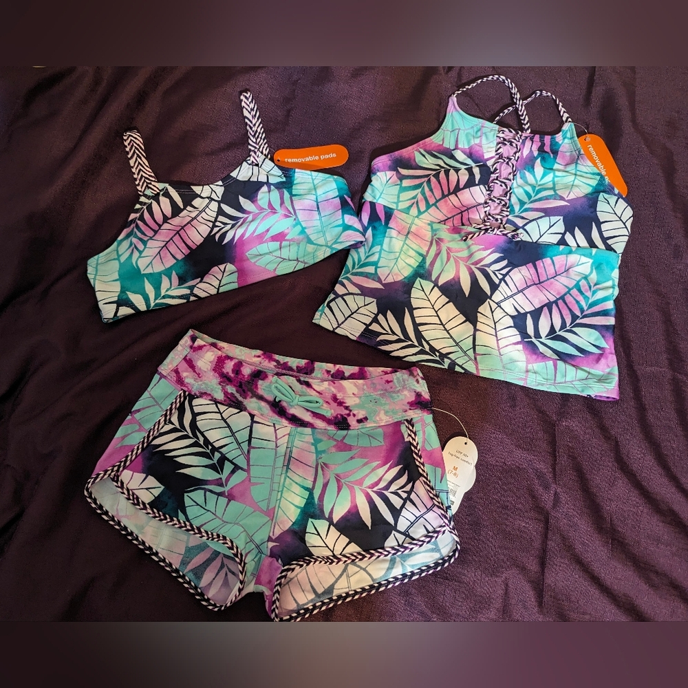 New Girls Bikini Set - Purple,Blue,Green Tye Dye